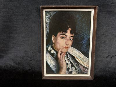 Portrait. Psychological portrait of a female figure with an undated wooden frame, signed by