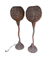 Table Lamps. Set consisting of 2 units of wicker table lamps. Signs of use.Image - 1