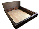 Wicker Bed with Mattress. Wicker bed with frame and mattress. Signs of use.Image - 1