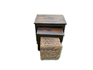 Set of Side Tables. Set of 3 nesting tables made of wood and rattan. Signs of use.Image - 1