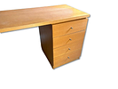 Desk. Beech desk with drawers and door. Top with stains and signs of use.Image - 4