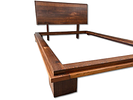 Brown Wooden Bed. Double bed in chestnut wood. Signs of use.Image - 1