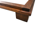 Brown Wooden Bed. Double bed in chestnut wood. Signs of use.Image - 2