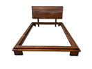 Brown Wooden Bed. Double bed in chestnut wood. Signs of use.Image - 4