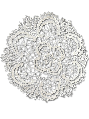 Lace Doily. Decorative lace doily. Signs of use.