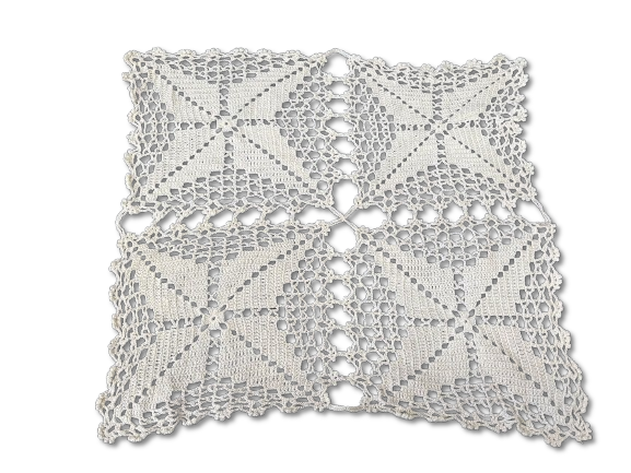 Lace Napron. Handmade lace doily. Signs of use.