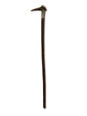 Old Cane. Antique walking stick in Pau Santo wood with duckbill decoration.