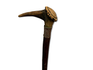 Old Cane. Antique walking stick in Pau Santo wood with duckbill decoration.Image - 4
