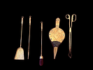 Fireplace Accessories. Fireplace accessories in French bronze consisting of 5 pieces for Image - 1