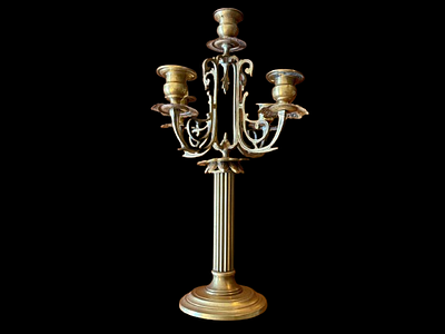 Candle Holder. Bronze candlestick with 5 lights. 
French 
Sec. XIX. 
Signs of use