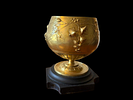 Cup. Goblet with bronze cup details with high relief plant motifs. 
Wooden foot. Sec. XIX French.Image - 2