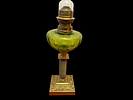Oil Lamp. Bronze 
relief decoration, glass tank and globe, marble detail. 
French. 
century. XIX Image - 1