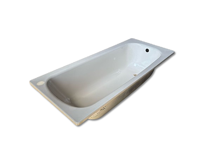 Bathtub Roca brand. Beige bathtub from Roca without handles.
