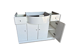 Bathroom Wardrobe. Bathroom furniture in white melamine, with mold for curved sink. With 4 lower Image - 2
