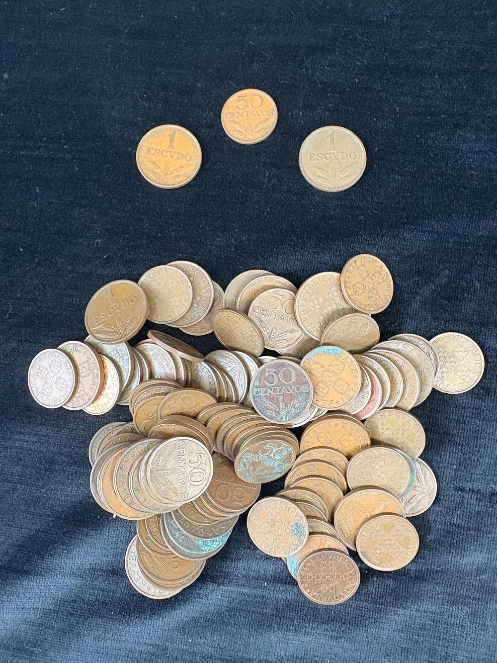 Portuguese Coins set. Set consisting of various escudo and centavo coins. Signs of use. Perfect 