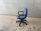 Office chair. Swivel office chair with seat and back upholstered in blue fabric. Signs of wear.Image - 1