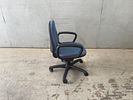 Office chair. Swivel office chair with seat and back upholstered in blue fabric. Signs of wear.Image - 3