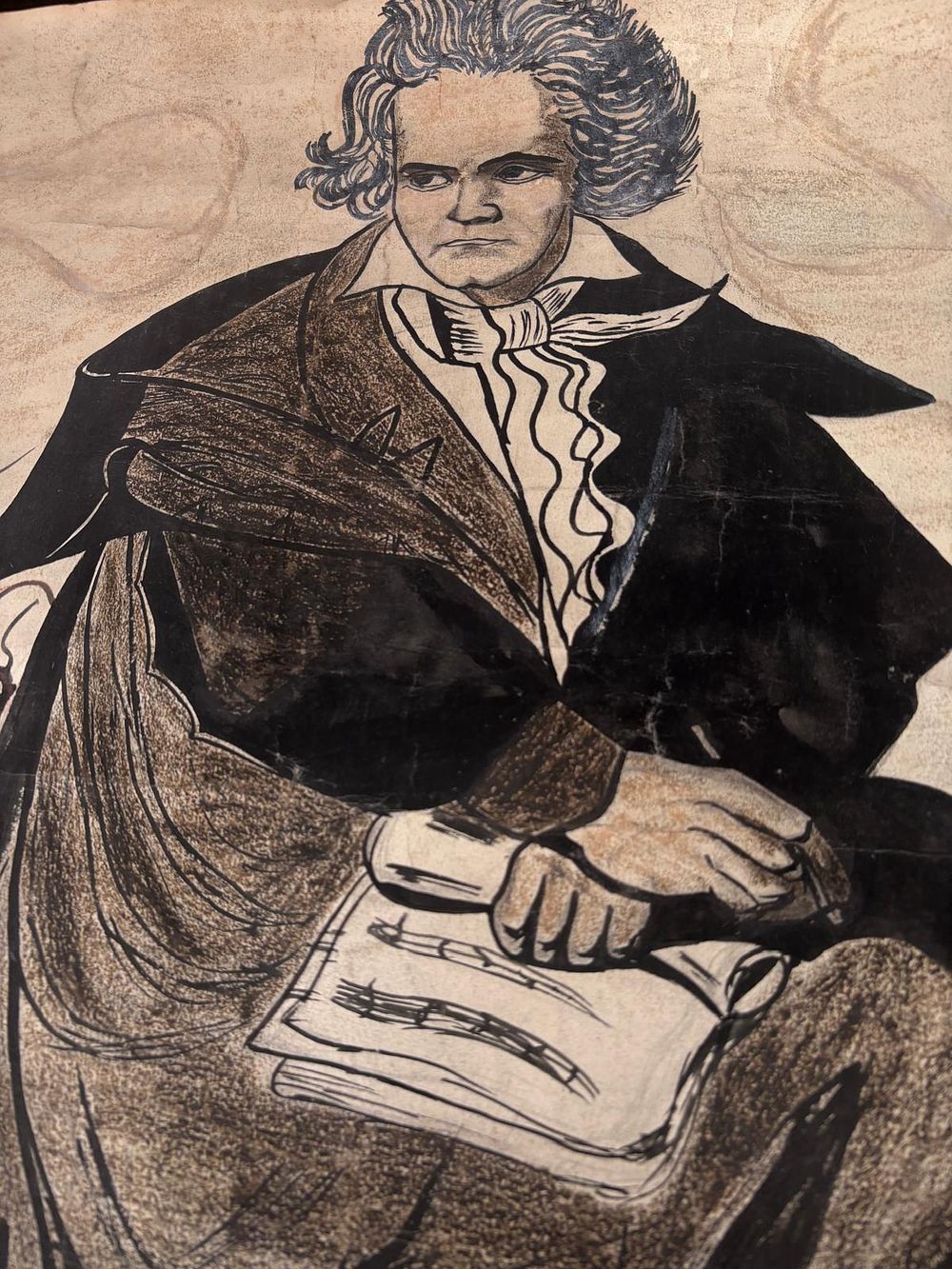 Engraving. Pencil engraving, dated and signed. Author unknown. Signs of use.