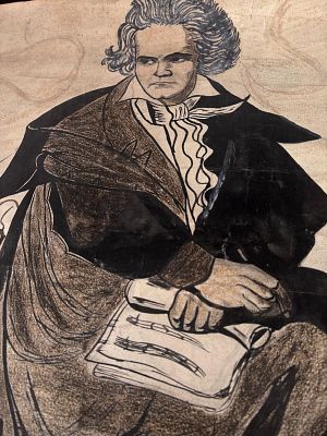 Engraving. Pencil engraving, dated and signed. Author unknown. Signs of use.