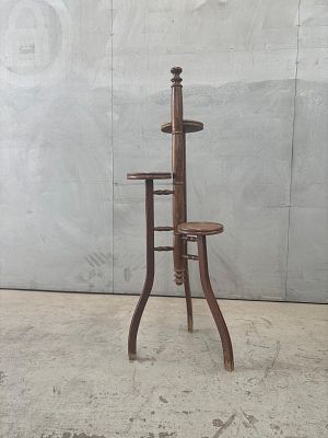 Vase Display. Chestnut wood support for placing 3 vases. Signs of use.