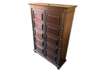 Cabinet. Wooden sideboard with two doors. Interior with shelf. Signs of use.Image - 1