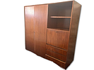 Vintage Wardrobe. Vintage beech wood wardrobe with two doors and a hanging rail, two drawers, a Image - 2