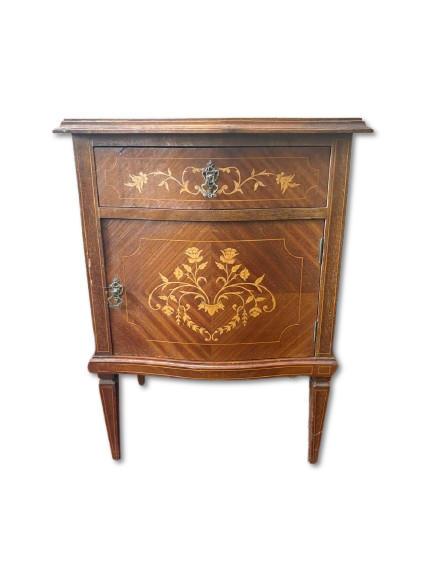 D. Maria Bedside Table. D. Maria walnut bedside table with a door on the bottom and a drawer on 