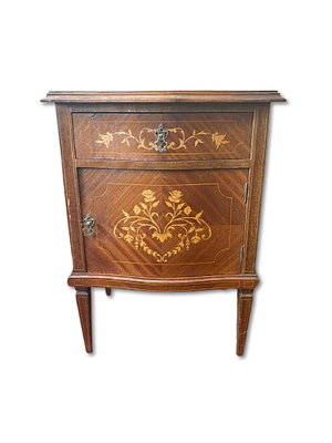 D. Maria Bedside Table. D. Maria walnut bedside table with a door on the bottom and a drawer on 