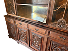 Display Cabinet. Chestnut wood display cabinet with upper section featuring glass doors Image - 4
