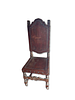 Dining Chairs. Set of 8 antique wooden chairs with leather seats and backs. Signs of wear.Image - 1