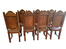 Dining Chairs. Set of 8 antique wooden chairs with leather seats and backs. Signs of wear.Image - 5