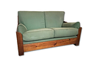 2 Seater Sofa. Two-seater sofa in treated pine wood with loose cushions covered in fabric.Image - 1