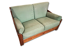 2 Seater Sofa. Two-seater sofa in treated pine wood with loose cushions covered in fabric.Image - 2