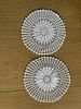 Set of 2 Lace . Handmade lace doily for a side table or headboard in a circular shape with a Image - 2