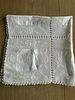 Lace and Linen Towel. Handmade lace and linen tablecloth. Signs of use.Image - 2