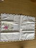 Embroidered Linen Napron. Embroidered linen napkin with lace border. Signs of wear.Image - 2