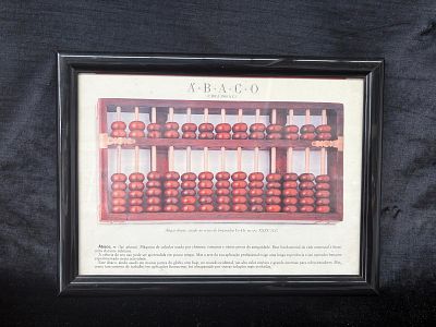 Screen Print. Serigraph title "A .B.A.C.O (circa 3500 B.C). Chinese abacus, created during the 