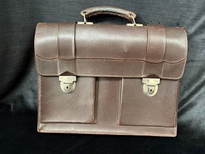 Vintage Leather Folder. Vintage leather briefcase. Signs of use.