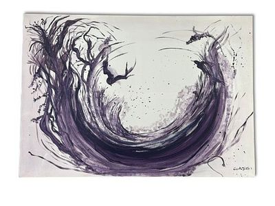 Abstract Paitting. Decorative acrylic painting on canvas. Private collection. Abstract art. Wall 