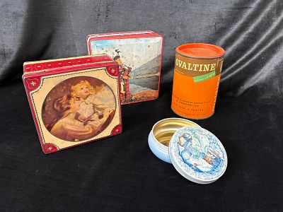 Set de 4 Caixas Vintage. Conjunto composto por 4 unidades de caixas Vintage. Sinais de uso.