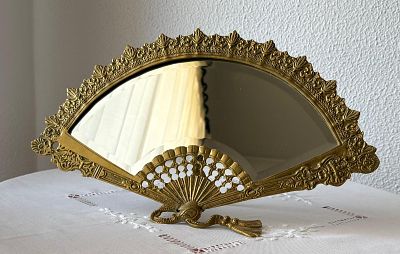 Bonze Mirror. Antique bronze table mirror from France. Shows signs of use but is in excellent 