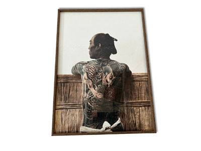 Printed Photograph. Photograph printed on canvas and framed with natural wood veneer aluminum 