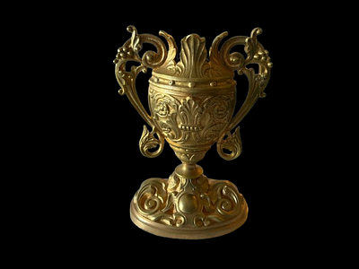 Gomil in bronze with carving. 
French 
Sec. XIX 
Signs of use.