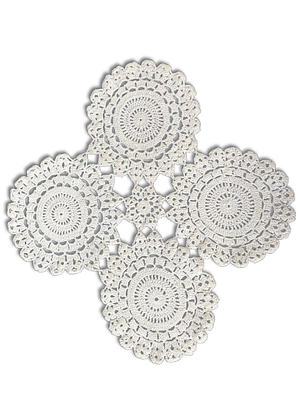 Lace Doily. Decorative handmade lace doily. Signs of use.