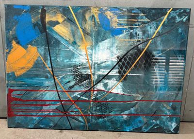 Decorative Canvas. Decorative canvas, abstract acrylic painting. Signs of use.