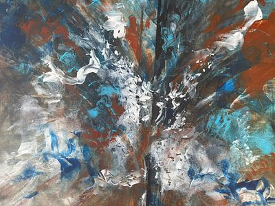 Abstract Paitting. Decorative acrylic painting on canvas. Private collection. Abstract art. Wall 