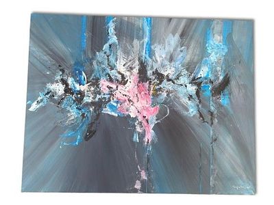 Abstract Painting. Decorative acrylic painting on canvas. Private collection. Abstract art.
