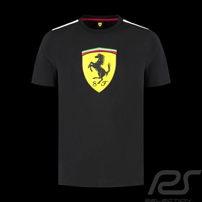Ferrari F1 T-Shirt Puma Large Shield Black Leclerc / Hamilton - Man. Support Charles Leclerc and 