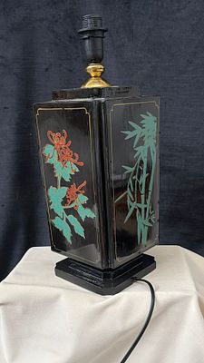 Table Lamp Base. Lacquered lamp base with different designs on the various sides, some with 