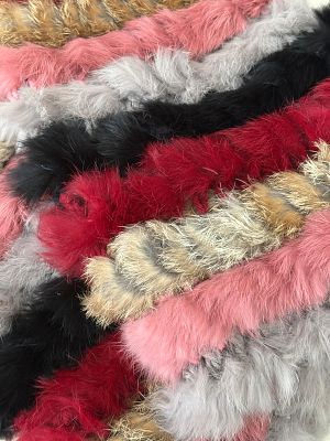 Rabbit Scarf. Multicolored rabbit scarf. Signs of wear.